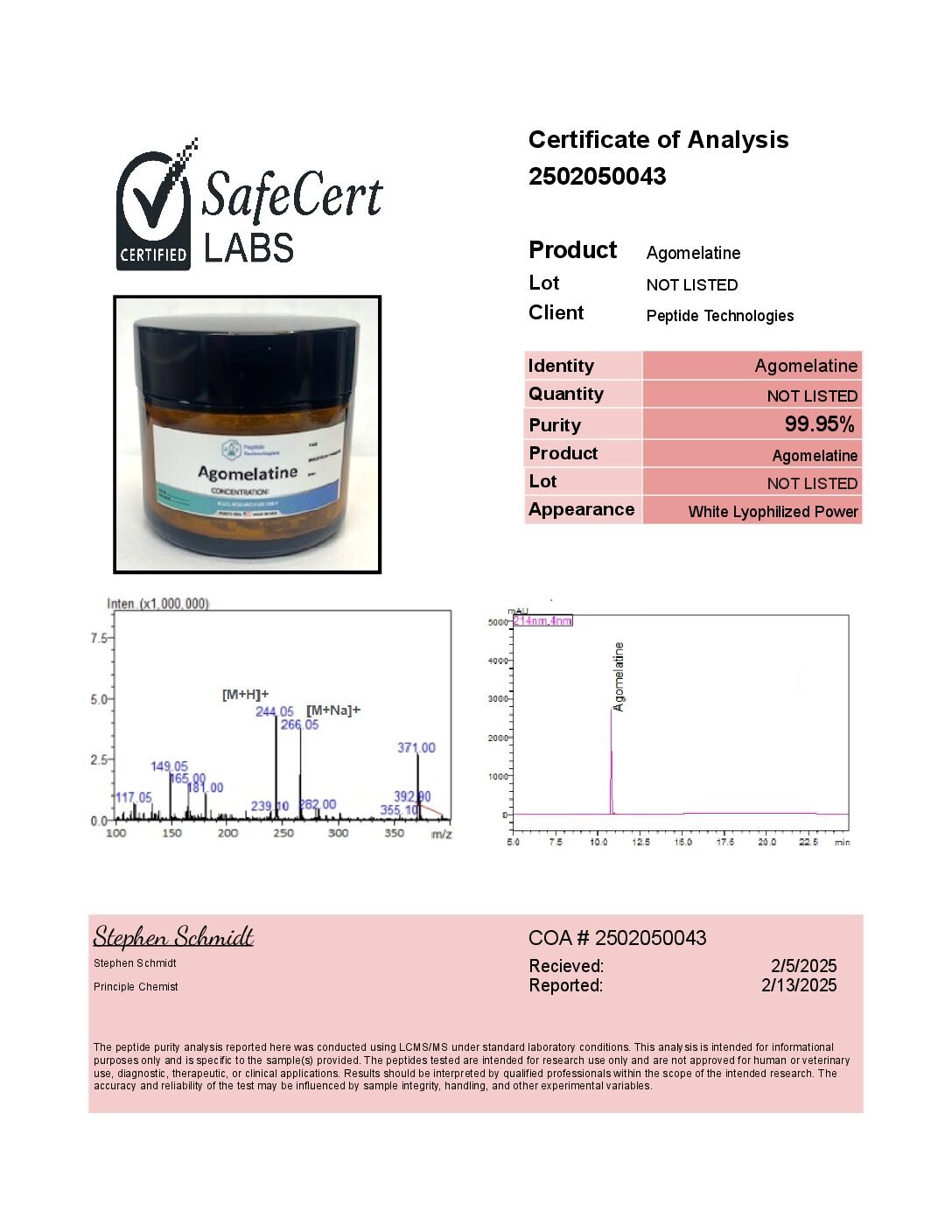 Agomelatine (powder) – 1g - Image 2